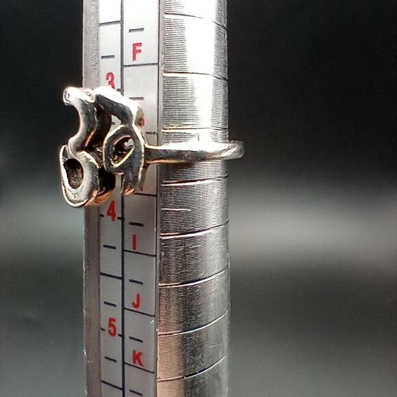 Om Buddha ring sterling silver size 3.5 Stamped 925.  R212 - Picture 3 of 5